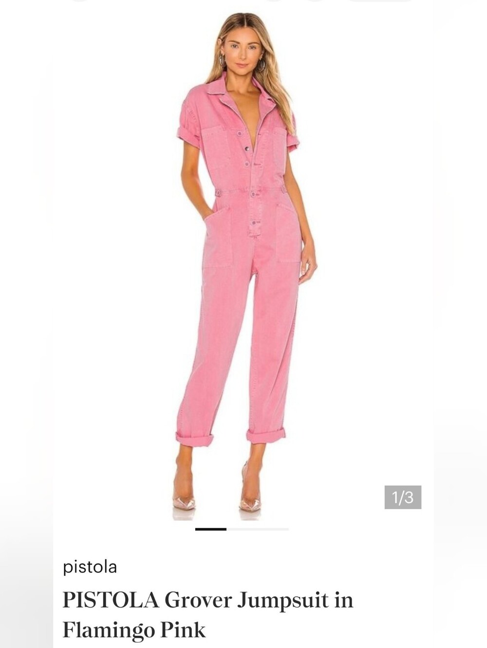 PISTOLA Grover Jumpsuit in Flamingo Pink (small)